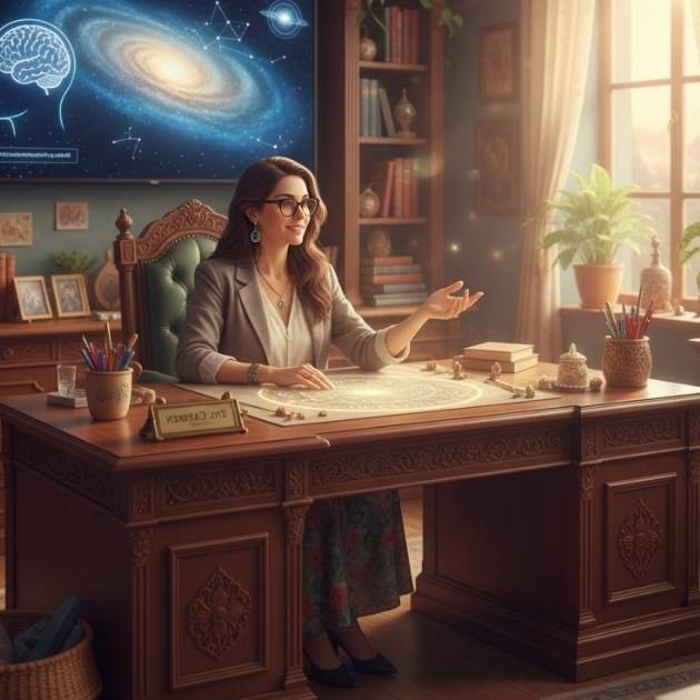 Dra. Carmen Vasconcelos - psicóloga transpessoal especialista em mapa astral terapêutico e autoconhecimento